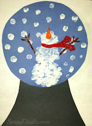 snowman craft fingerprint globe snow crafts winter snowglobe paper preschool easy diy christmas paint activities fun finger project snowflake projects