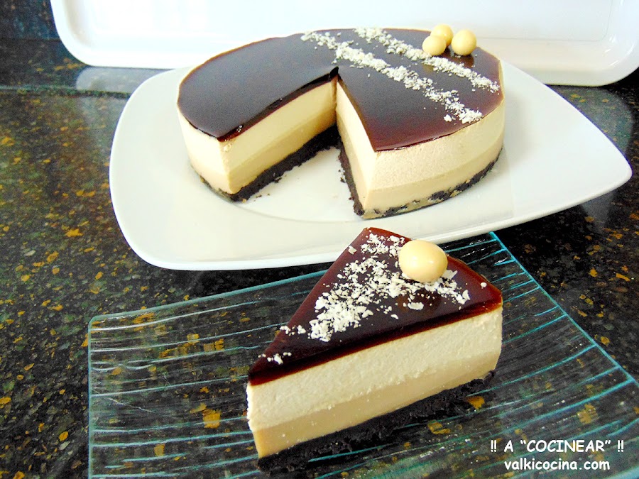 Tarta de chocolate blanco y café