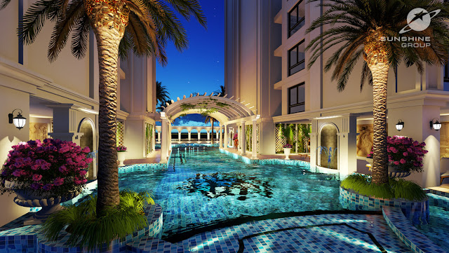 Bể bơi tiêu chuẩn cao cấp tại dự án chung cư Sunshine Center Bể bơi tiêu chuẩn cao cấp tại dự án chung cư Sunshine Center