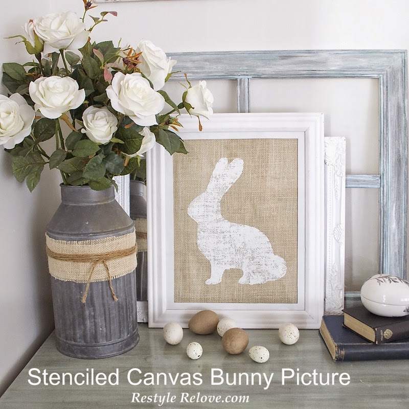 Bunny Canvas- Restyle Relove-Treasure Hunt Thursday Blog Link Up Party- From My Front Porch To Yours