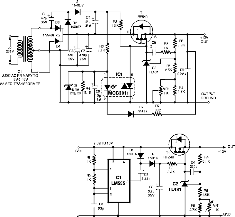 Ultra low Drop Linear Voltage Regulator simple schematic diagram