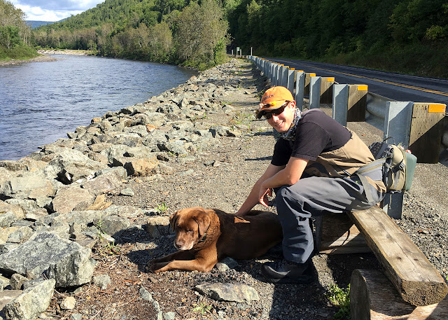 Dylan Bishop hanging out with sweet lovable Forrest on the Grande Cascapedia. Dylan Bishop hanging out with sweet lovable Forrest on the Grande Cascapedia.