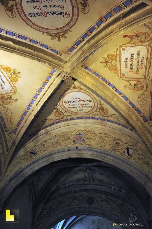 le plafond peint de l'escalier intérieur du château de Grignan photo Pascal Blachier