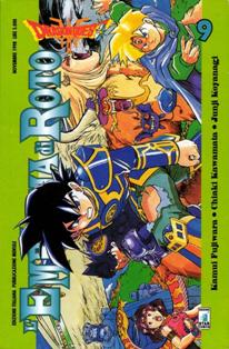 Dragon Quest - L'Emblema di Roto 9 - Novembre 1998 | CBR 215 dpi | Mensile | Manga | Shonen | Avventura | Fantasy | Azione
Dragon Quest: L'Emblema di Roto è uno shōnen manga di genere fantasy ispirato alla celebre saga videoludica di Dragon Quest e ambientato nello stesso universo narrativo. È scritto da Junji Koyanagi, Kamui Fujiwara e Chiaki Kawamata ed è stato pubblicato in Giappone dalla Square Enix, mentre in Italia la pubblicazione è stata a cura della Star Comics.
Ispirato al mondo degli RPG giapponesi della saga di Dragon Quest, L'emblema di Roto colma il gap temporale che intercorre tra il terzo episodio della saga videoludica e il primo. Situato un secolo dopo la fine di Dragon Quest III - Into the Legend, narrà le avventure di Arus Roto, discendente diretto di Arel, il prode guerriero di cui avete vestito i panni se avete giocato a Dragon Quest III. Orfano dei genitori a causa di un complotto ordito dal malvagio Re Magico Imajin, il piccolo principe Arus riesce a salvarsi grazie al coraggio di Lunaphrea, figlia del capo delle guardie del palazzo di Kaamen, luogo d'origine di Arus, e di Talkin, chierico del castello. Lo ritroviamo un decennio più tardi, cresciuto e in salute, pronto ad accettare il suo destino di discendente dei Roto e di prode guerriero e a combattere contro Imajin e i suoi seguaci. Per coloro che hanno giocato al videogioco, segnalo la presenza, all'interno della storia, di numerosi accenni alla leggenda del prode guerriero Arel, che ricalca molto fedelmente la trama del videogioco.