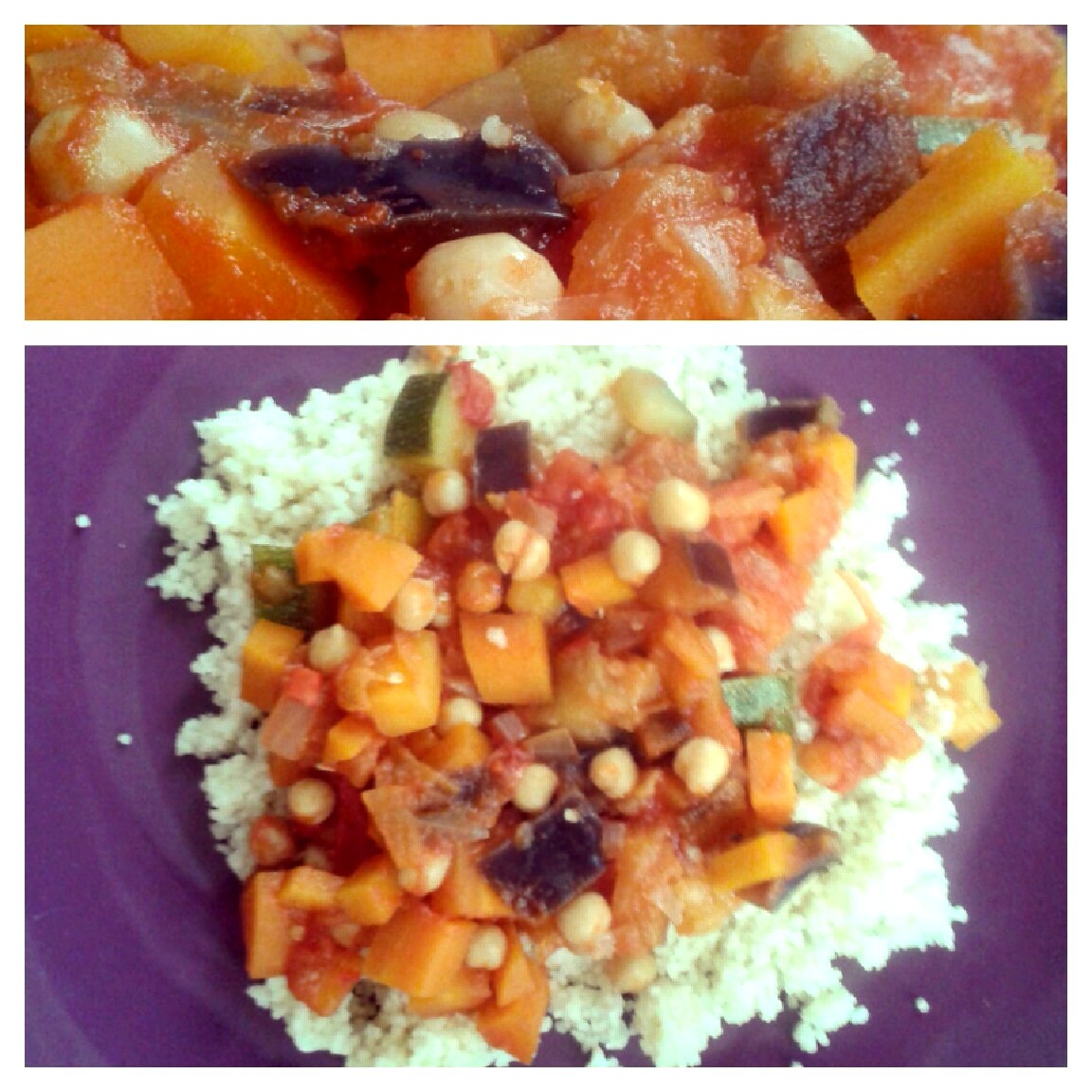 Healthy, Tasty & Simple Veggie couscous met kikkererwten, aubergine