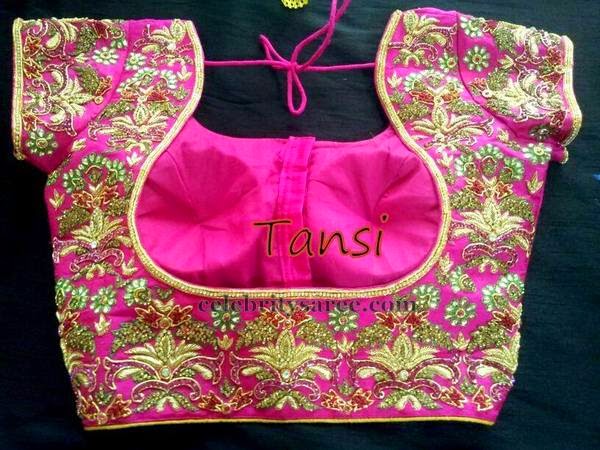 Maggam Work Blouse in Pink - Saree Blouse Patterns