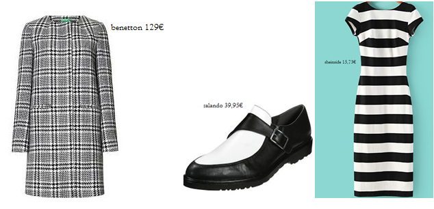 composición prendas black and white