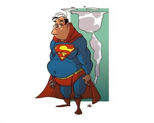 13-Superman-Clark-Kent-Donald-Soffritti-Cartoon-Cartoonist-Superheroes-in-Old-Age-www-designstack-co