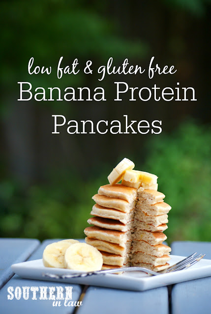Healthy Banana Protein Pancakes Recipe - low fat, gluten free, high protein, sugar free, clean eating, protein powder, healthy