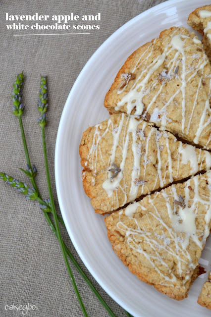 lavender apple white chocolate scones