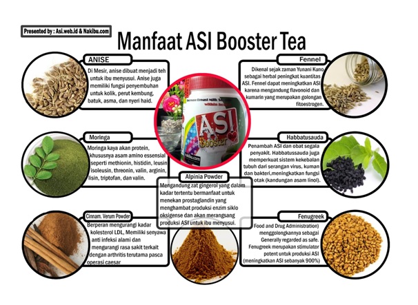 infografis manfaat asi booster tea untuk memperlancar asi