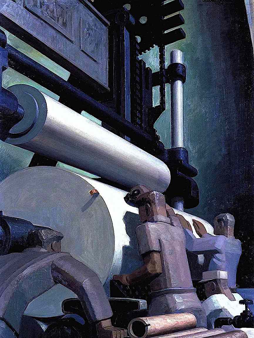 Douglas Crockwell a Douglas Crockwell illustration of workers in a paper factory