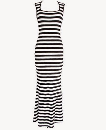 black and white maxi dress: Black And White Striped Maxi Dress