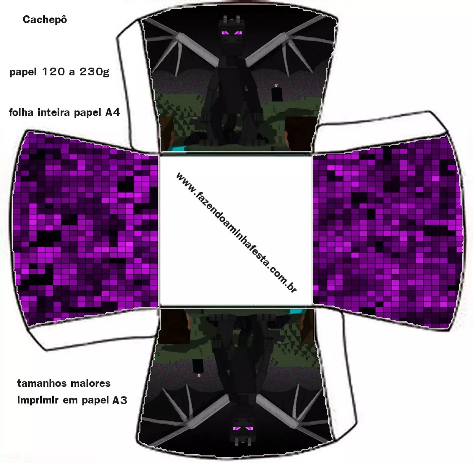 Pixel Papercraft - Mini Heart of Ender with lasers (Minecraft