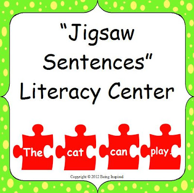 Jigsaw Sentences Literacy center
