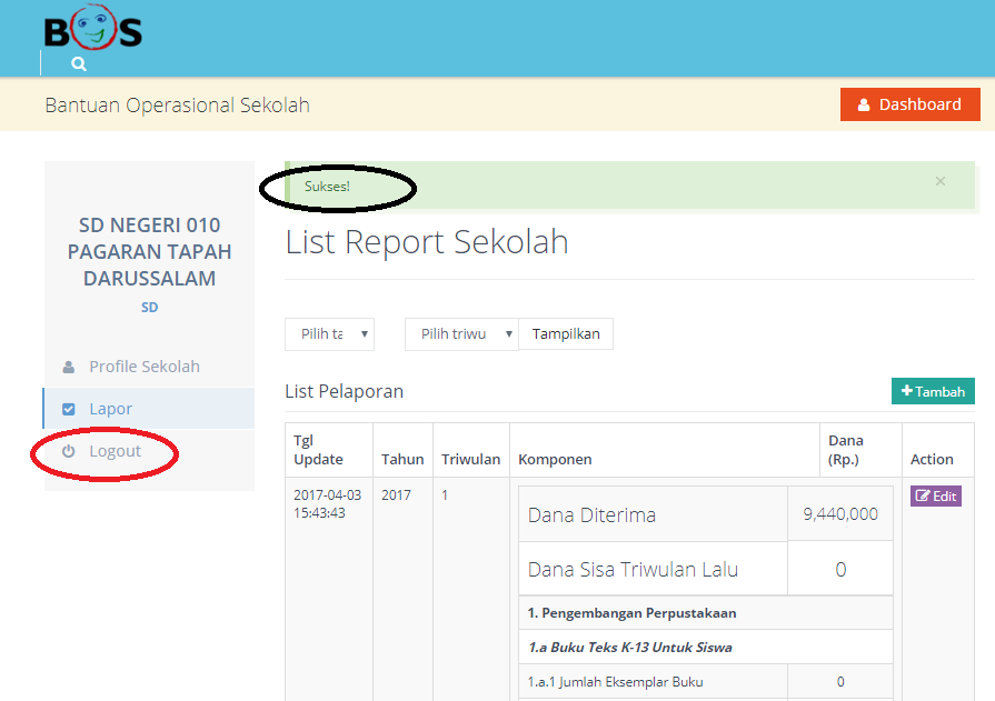Cara Pelaporan Dana BOS Online Website Nasty