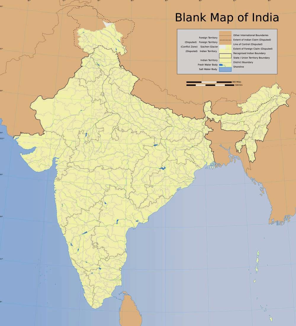 Blank Map Of India With States Boundaries - vrogue.co