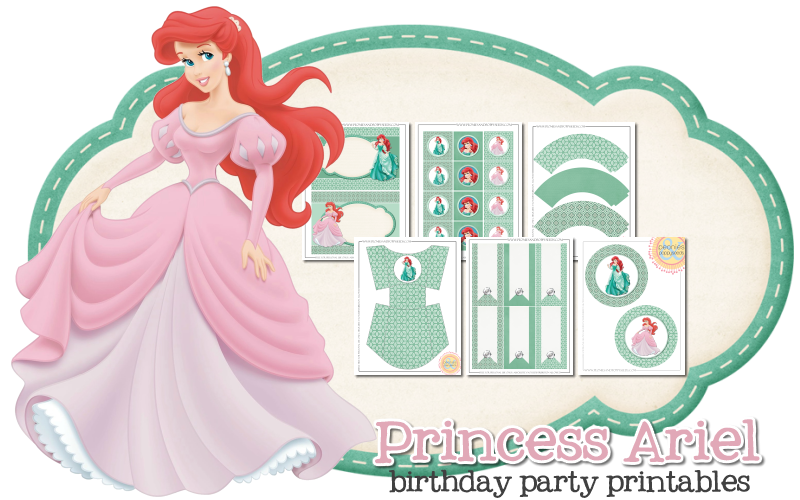 Imprimible gratis de Ariel - Fiesta de princesas