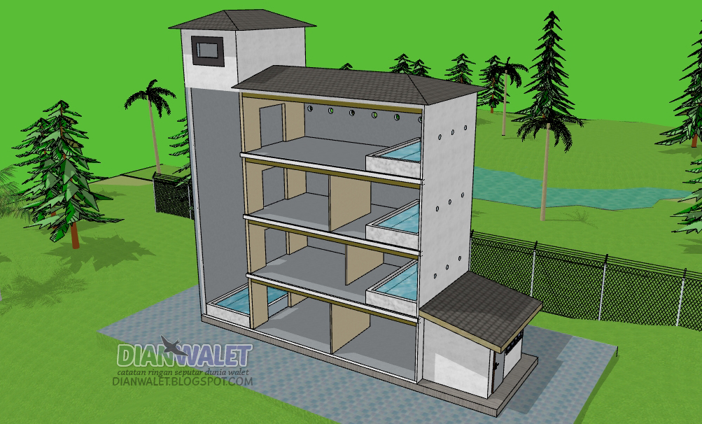 Desain Gedung Walet RBW 4X10 Lengkap Dengan Sekat Ruang Desain Gedung Walet RBW 4X10 Lengkap Dengan Sekat Ruang