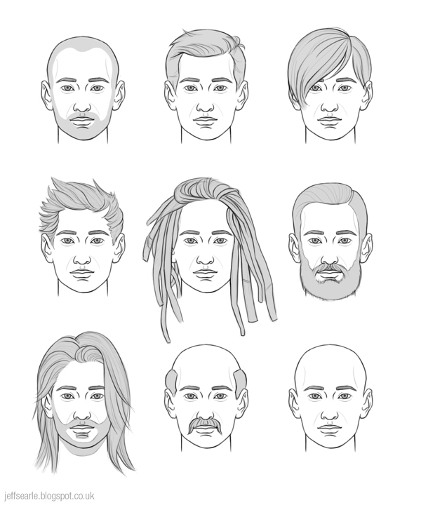 drawing mens hair