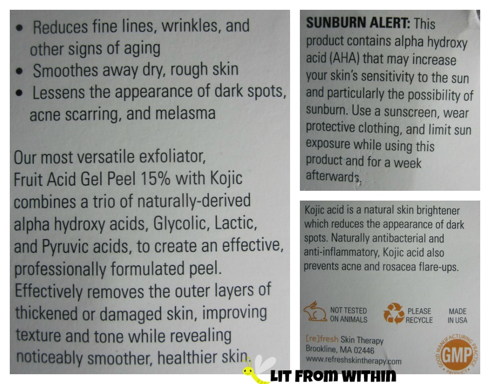 [Re]fresh Fruit Acid 15% Gel Peel uses and warnings