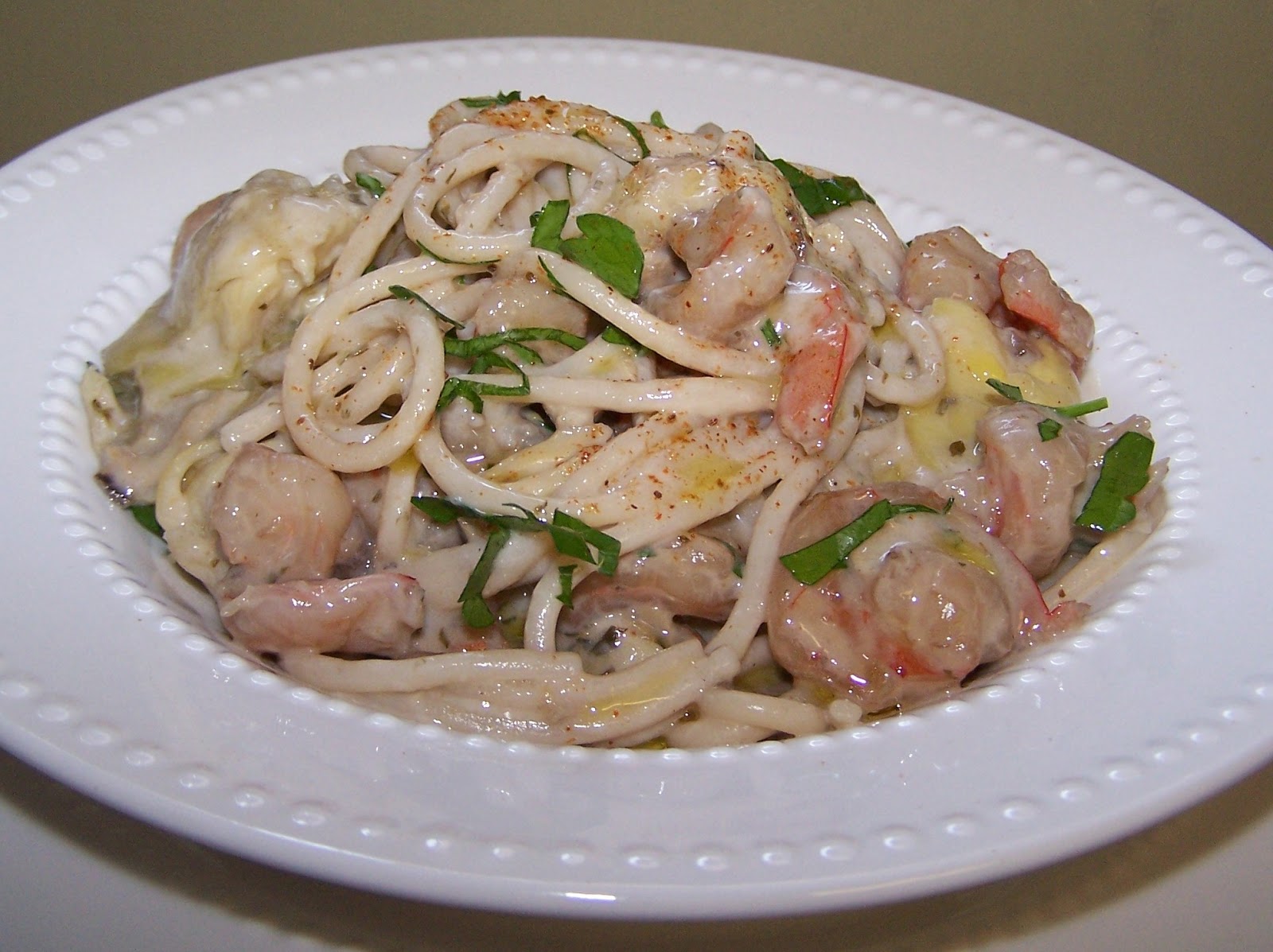 EZ Gluten Free Creamy Seafood Spaghetti with Artichokes