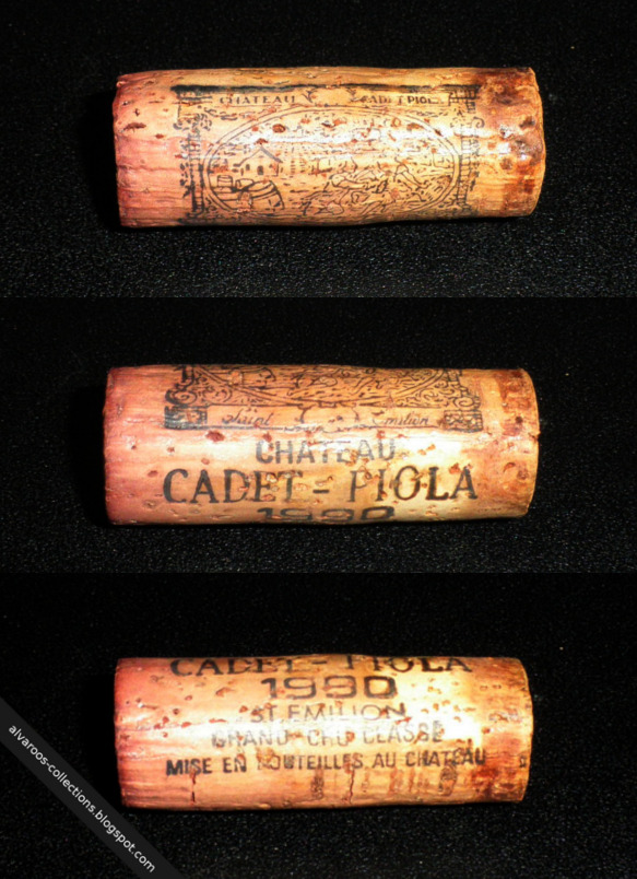 Destroyed wine cork: Chateau Cadet-Piola 1990 Destroyed wine cork: Chateau Cadet-Piola 1990