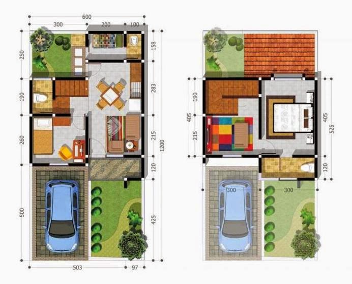Desain Rumah Minimalis 2  Lantai  7X12 Gambar Foto Desain 