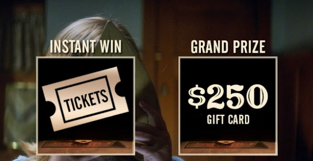 OUIJA 2 ORIGIN OF EVIL INSTANT WIN GAME Universal Pictures is giving away FREE tickets to go see the Ouija movie every single day until Halloween and one lucky winner will get a gift card worth $250!