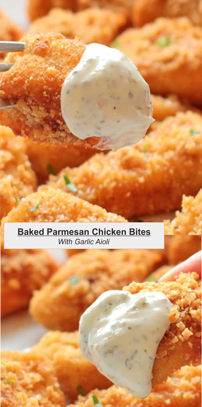 Baked Parmesan Chicken Bites With Garlic Aioli