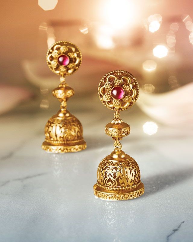 Salankara Creation Jhumka Setting Earrings Pair - Large Size