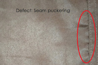 Seam puckering garment defects