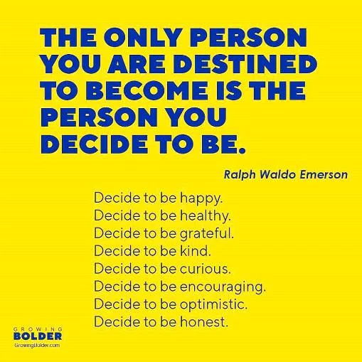 the only person you are destined to be is the person you decide to be #midlife #women #quote