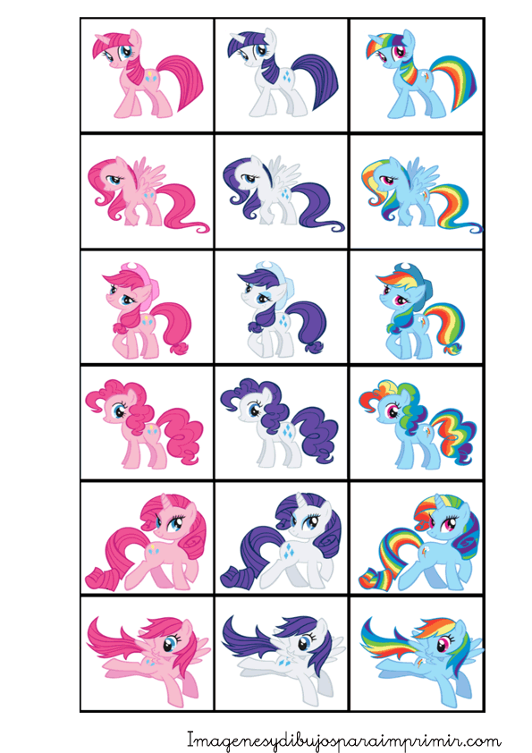 Pequeñas pegatinas de mi pequeño pony en tamaño folio para imprimir Pequeñas pegatinas de mi pequeño pony en tamaño folio para imprimir