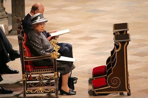 Britain's Queen Elizabeth II and Prince Philip, Duke of Edinburgh attend a Service on the Eve of the Centenary of the Battle of the Somme at Westminster Abbey