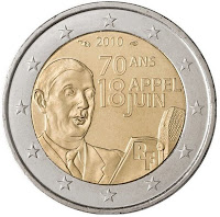 De Gaulle 2010 Ranska kolikko