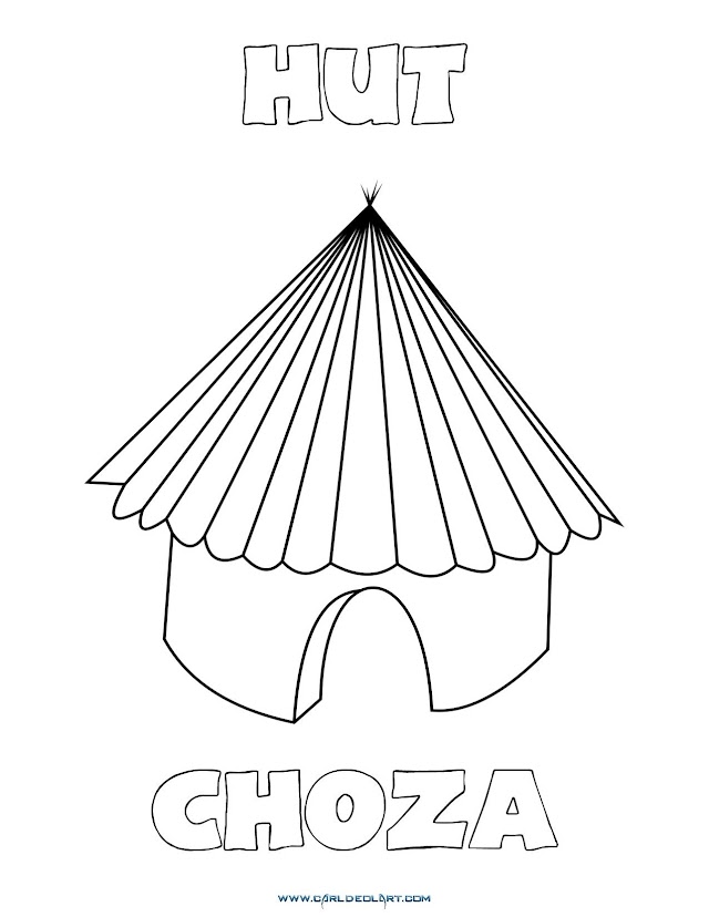 Dibujos Inglés - Español con CH: Choza - Hut