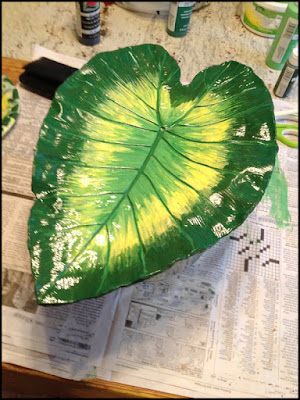 Another painting variation. Molded Concrete Leaf at St Francis Cottage Chattanooga
