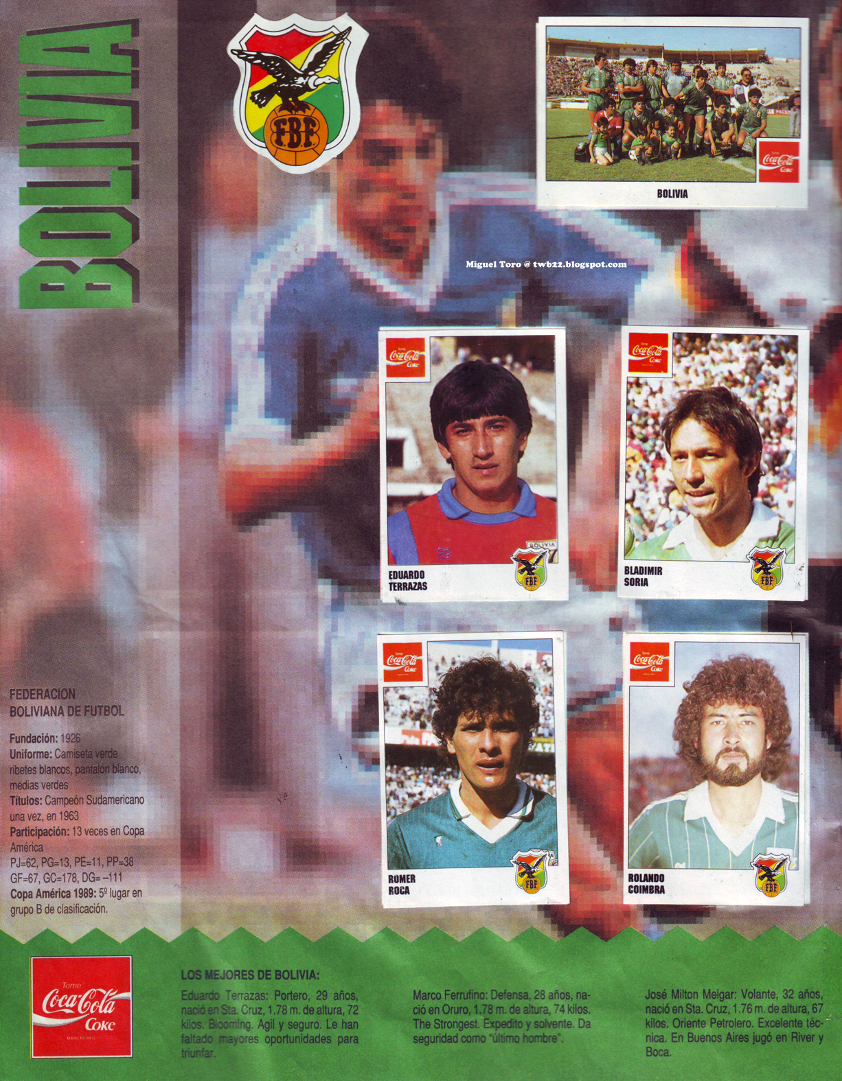 Ceret Sports Copa America 1991 Brasil Bolivia