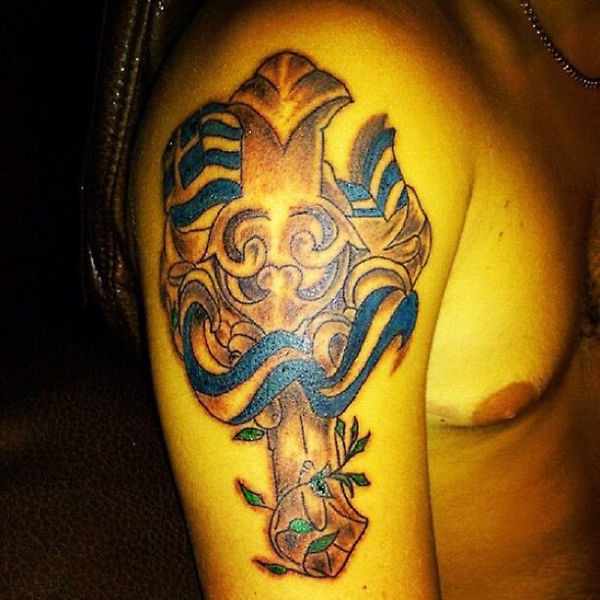 Greek Flag on the Island Crete tattoo