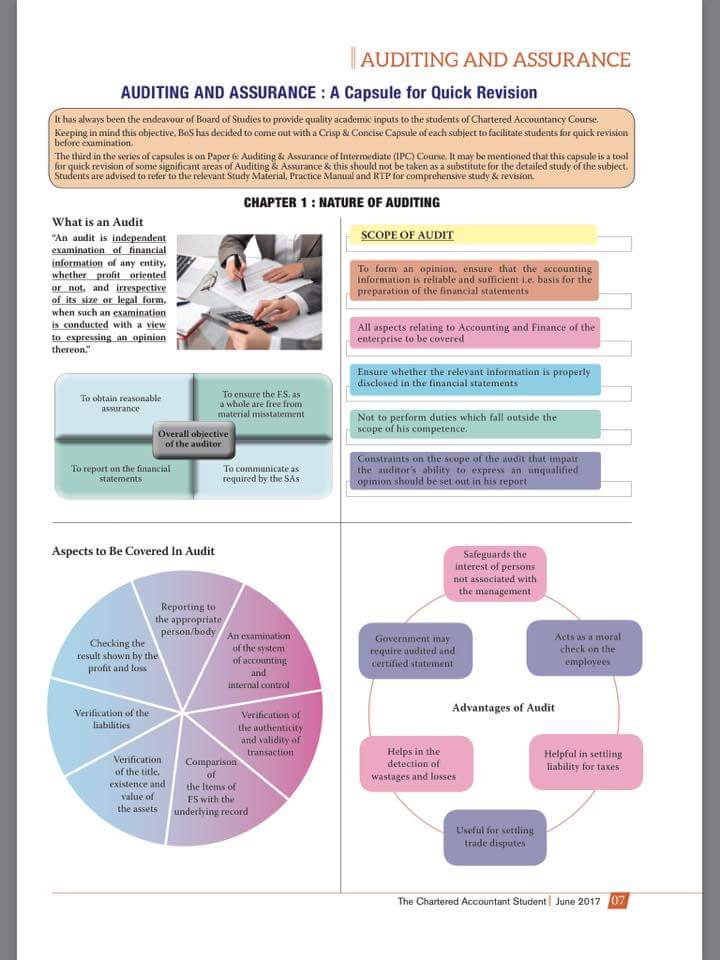 chartered accountancy notes and important topics audit ipcc audit charts