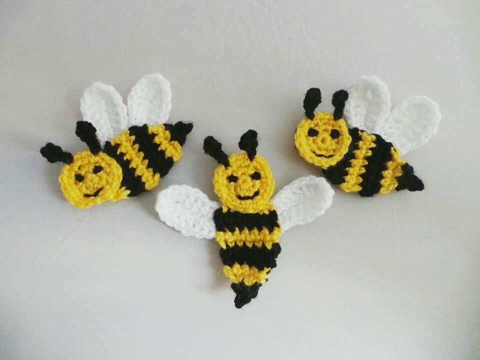 Crochet Bumble Bee Applique Free Pattern Crafting Happiness Crochet Bumble Bee Applique Free Pattern Crafting Happiness