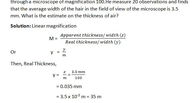 A Student Measure The Thickness Of A Human Hair By Looking At It