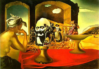 Mercado de esclavos con el busto invisible de Voltaire - Salvador Dalí