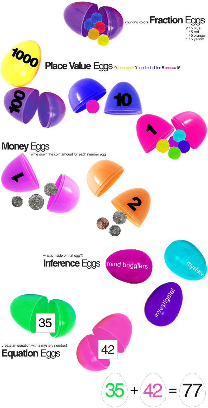 E is for Explore! Plastic Eggs!