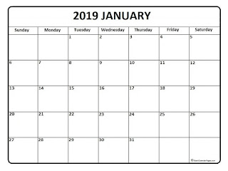 Free Printable Calendar January 2019