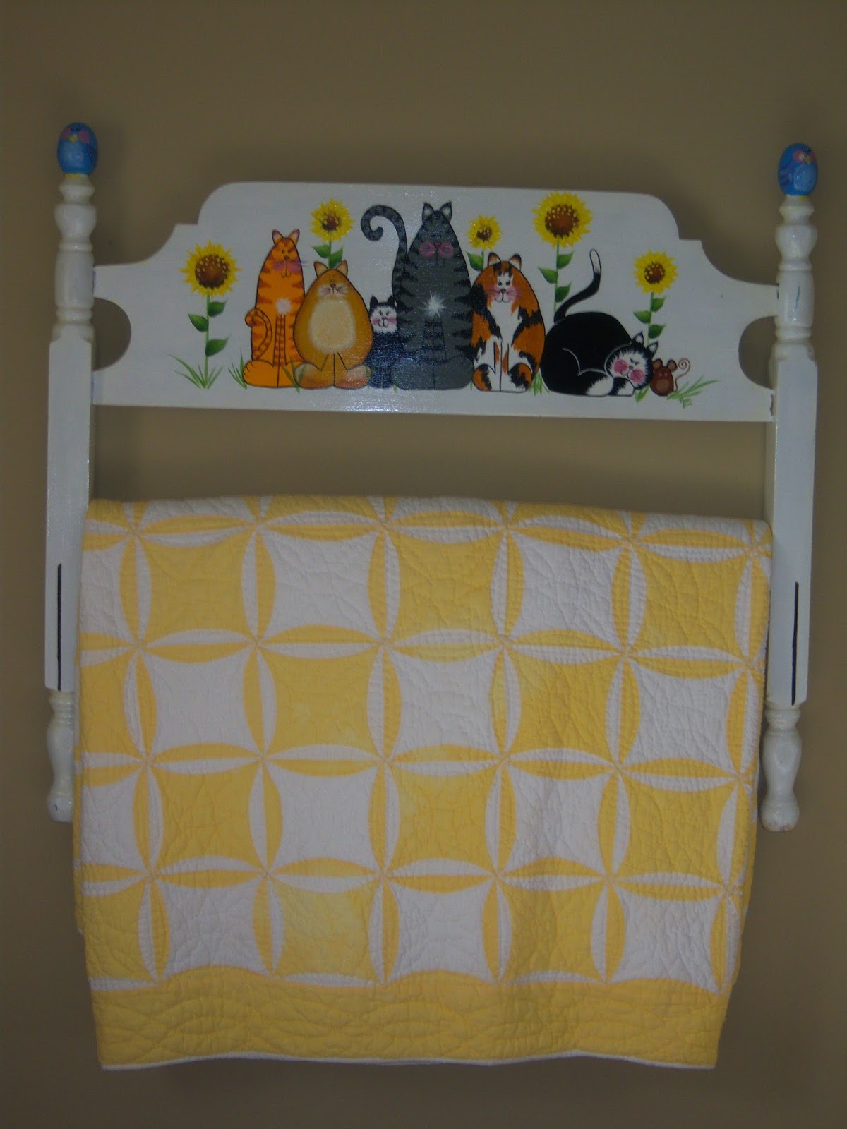 ScrapnSew Granny Repurposed Headboard Quilt Rack