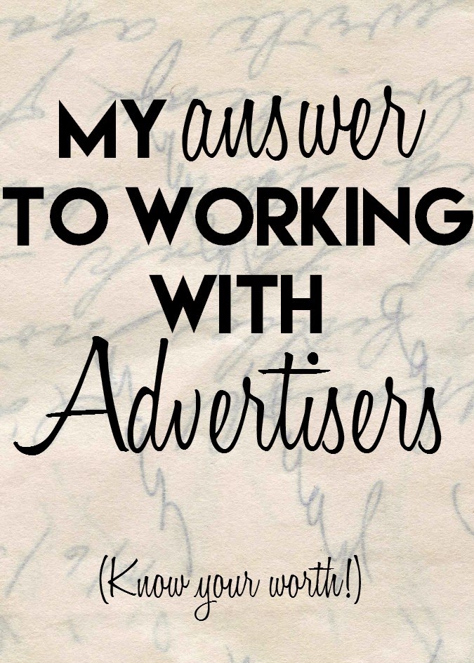 my answer to working with advertisers