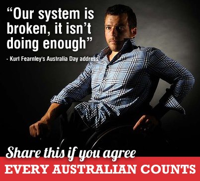 kurt fearnley australia poster highlights citizens supporting disabilities record its who ndis counts campaign australian every