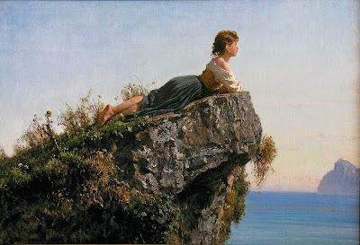 Filippo Palizzi Fanciulla sulla roccia a Sorrento
